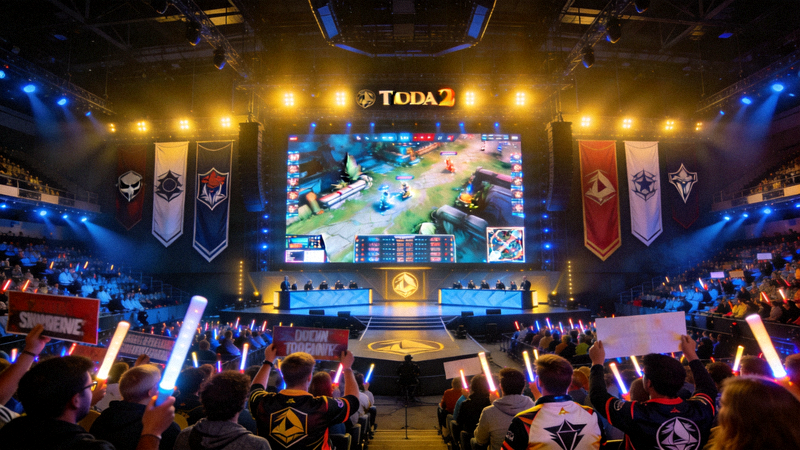 DOTA2国际邀请赛TI主舞台盛况，观众座无虚席